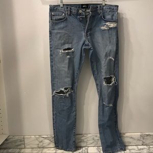 Mens Stussy destroyed jeans